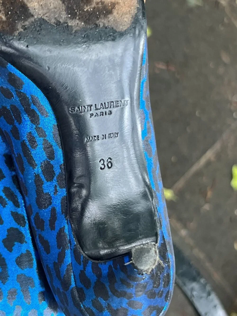 Saint Laurent Paris Blue Leopard Babycat Kitten Heels EU36 YSL Made in Italy - Picture 3 of 6